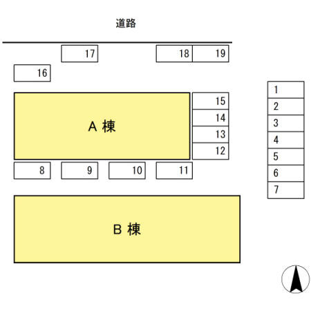 寿ハイツ B棟の区画図