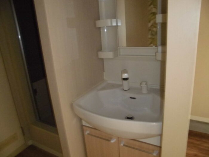 寿ハイツ B棟の独立洗面台|洗髪洗面化粧台