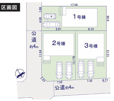 【区画図】 | 藤沢市鵠沼海岸7丁目 新築戸建 全3棟