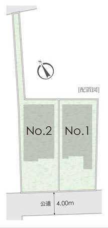 小田原市中新田　未入居戸建　全2棟1号棟の区画図