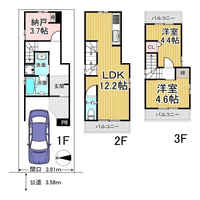 紫野郷ノ上町　新築戸建の間取り