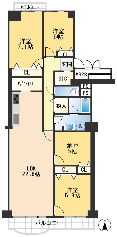 メゾン千里丘K棟の間取り