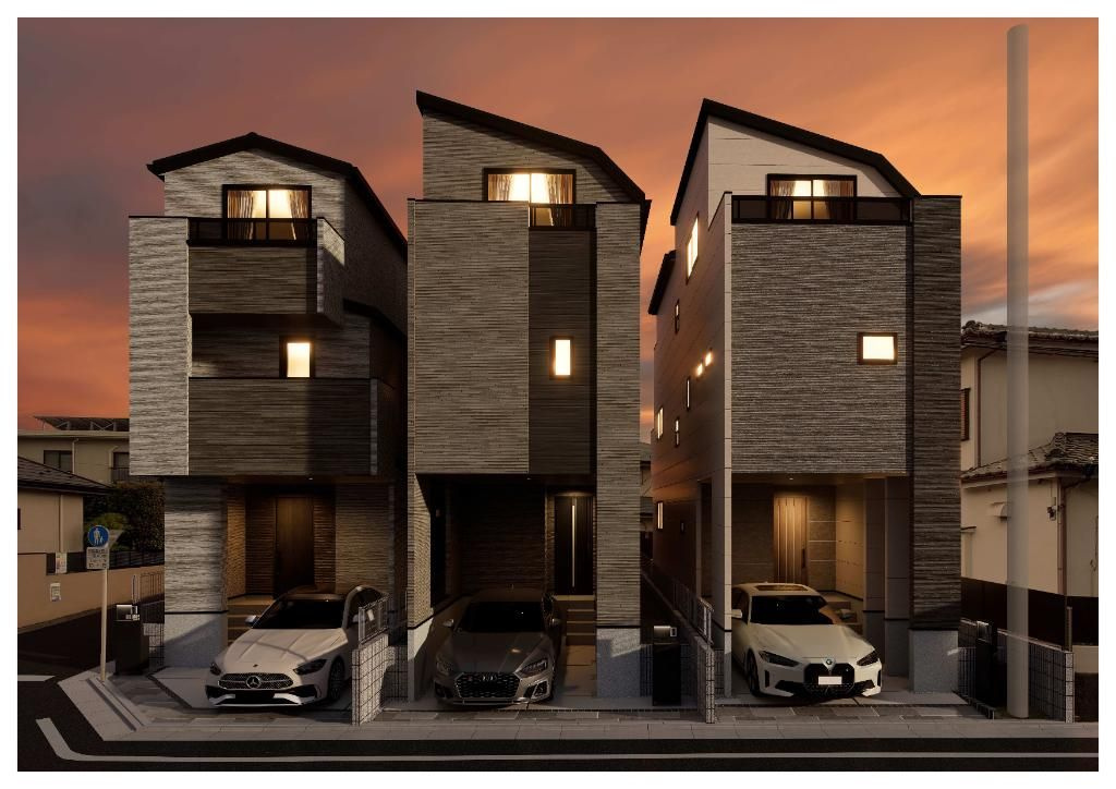 中野区丸山1丁目　新築戸建　全3棟の完成予想図|外観パース

現地ご見学希望・資料請求などお気軽にお問い合わせ下さい！
03-5990-5201