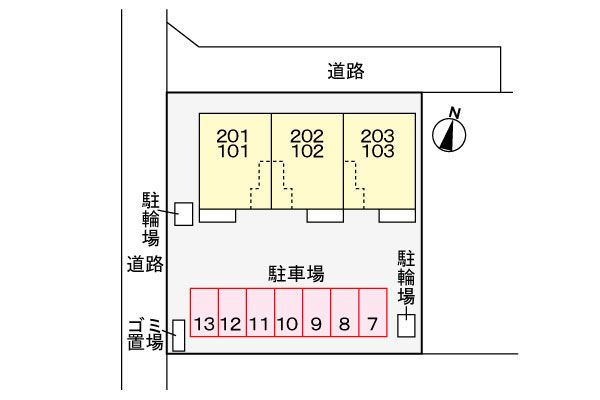 ジオ　クォーレの駐車場