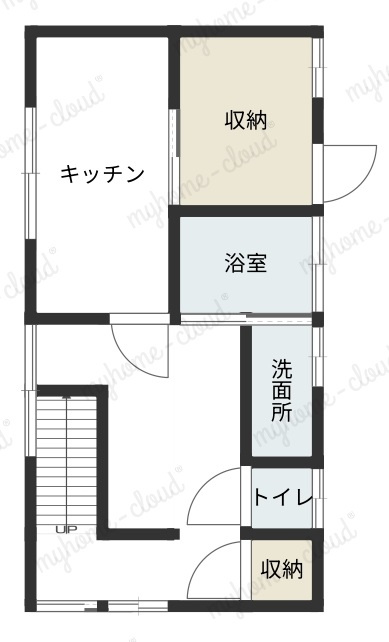 真庭市下呰部　事務所付き中古住宅の間取り|付属建物：１階間取り図
