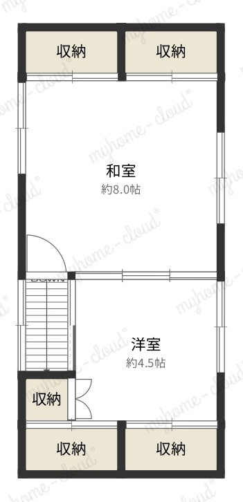 真庭市下呰部　事務所付き中古住宅の間取り|付属建物：２階間取り図