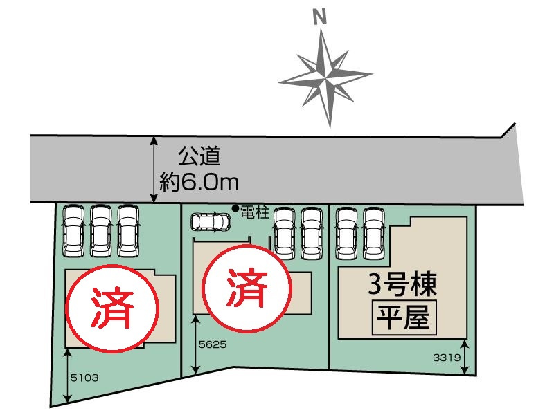 行田市棚田町３丁目　の区画図|現地区画図