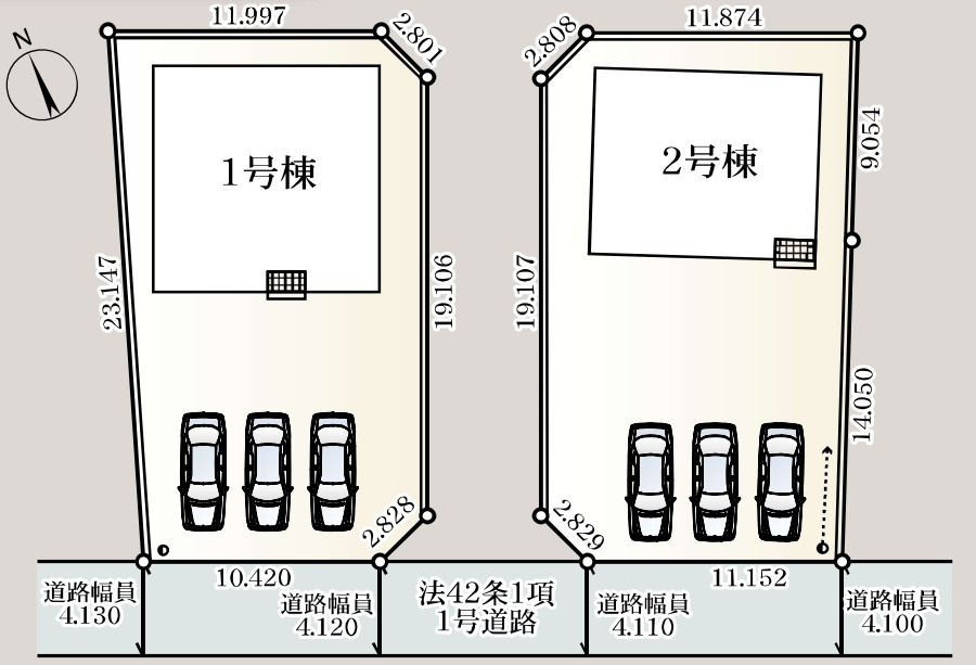Cradle garden　上里町大御堂第4の区画図|図面と現況が異なる場合、現況を優先とします。【2号棟】