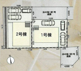 【区画図】 | 秦野市堀西  2号棟 第21 | 2号棟　東側約4.5ｍ公道　駐車3台（車種によります）　敷地面積47.9坪　※敷地の一部が高圧線下（24.32㎡・地役権設定）