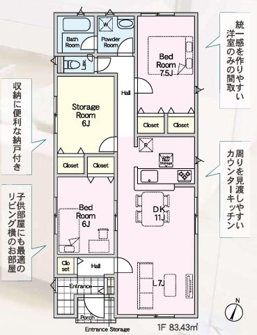 クレイドルガーデン前橋市下細井町第10　1号棟（平屋）