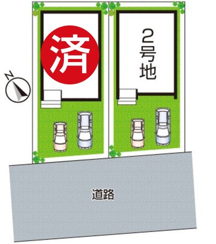 ★1(土)2(日)現地見学可能！★草津市平井　ラスト1邸の区画図|全2区画