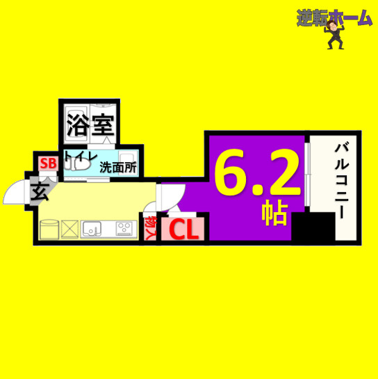 エステムコート名古屋泉プラチナムゲート　名古屋市賃貸　仲介手数料無料の間取り
