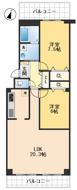 パストラルハイム豊中の間取り