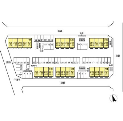 【区画図】 | ハニーコート Ｄ