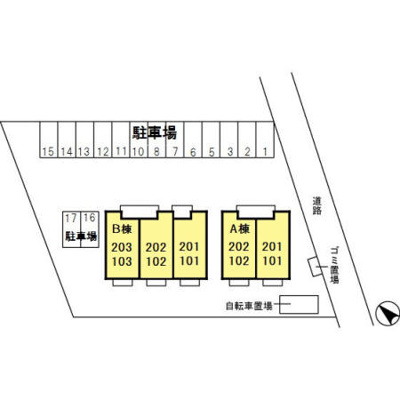 【区画図】 | クレスト雅 Ｂ