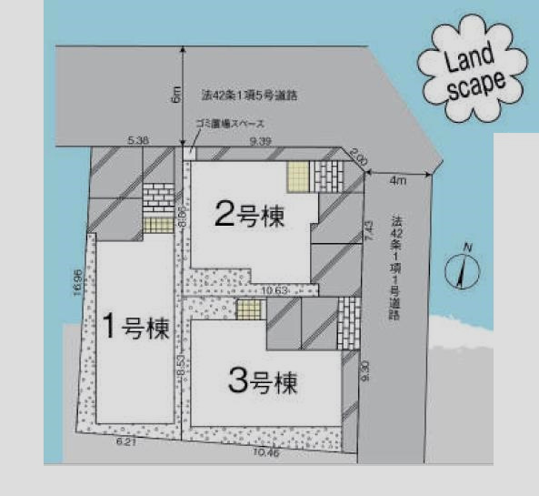 【区画図】 | 練馬区春日町5丁目新築戸建全3棟　最終１棟 | 全３棟。