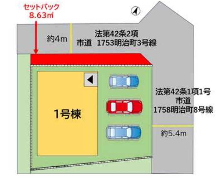 戸畑区明治町1期の区画図