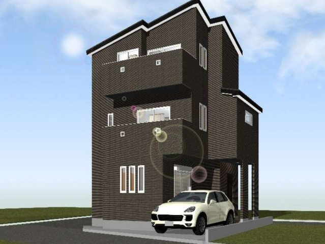 新築/富士見市鶴瀬東２期　全１棟の外観パース|外観のイメージパースです