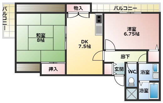【間取り】 | メゾンドール桑野