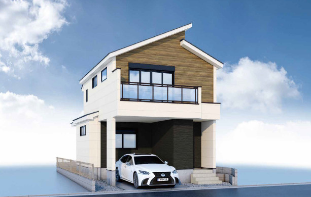 練馬区東大泉7丁目　LDK20帖超×土地30坪　大型省エネ邸宅の外観パース