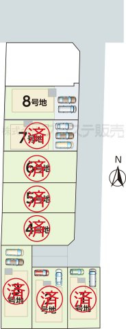 奈良市三条桧町の新築一戸建の区画図|全体区画図
