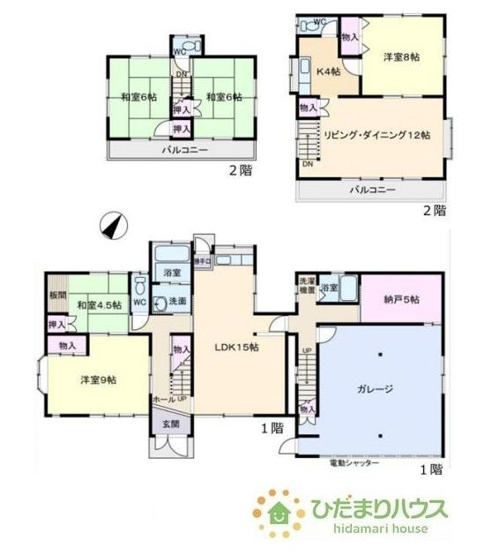 【間取り】 | 筑西市幸町1丁目　中古戸建 | ガレージ付き物件！