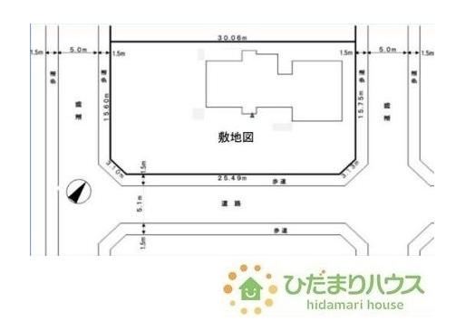 【区画図】 | 筑西市幸町1丁目　中古戸建 | 3方角地で日当たり抜群！