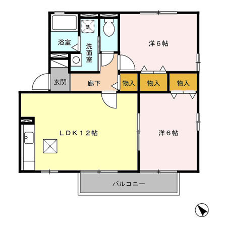 コトーソレイユBの間取り