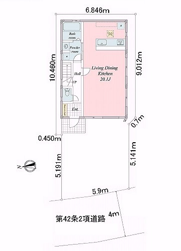 横浜市神奈川区三ツ沢中町戸建の区画図