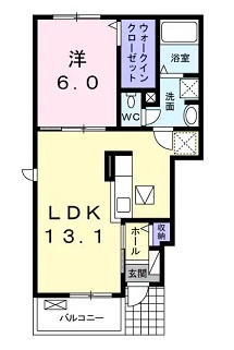 広島市安佐北区口田南１丁目のアパートの間取り