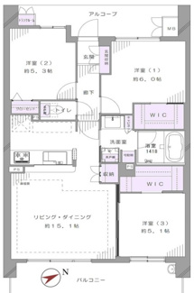 【間取り】 | オアセス市川 | アルコープ付きのマンションです
