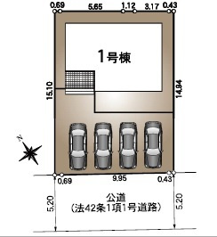 高知市役知町　新築戸建ての区画図