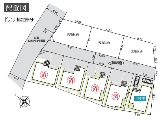 那覇市仲井真　いろどりアイタウン　新築戸建て　全8区画　4号棟の区画図