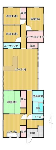 宮崎県串間市上町地区　二世帯住宅の間取り