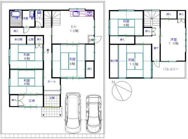 湖南市岩根　中古戸建　1480万円の間取り