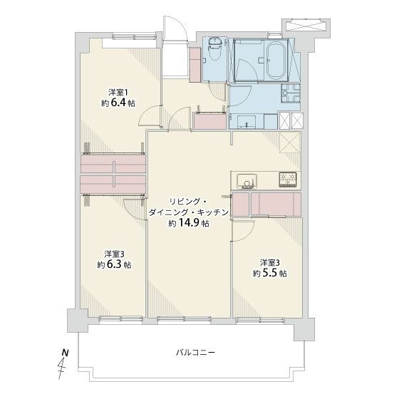 【間取り】 | ベルヴィ香椎十番館☆仲介手数料無料☆