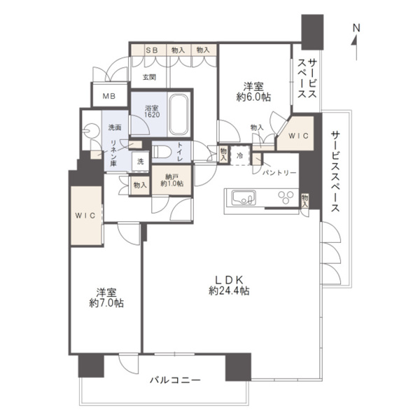 【居間・リビング】 | 【リビング・ダイニング】約24.4帖の広々LDK！床面は大理石仕様に変更済み！南東角住戸につき、FIX窓から暖かな朝陽が差し込みます！