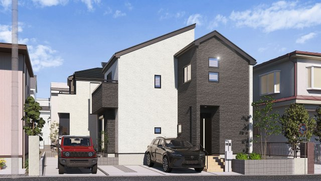 狭山市　水野　新築2棟の外観パース|外観パースです