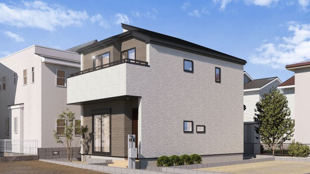 狭山市水野　新築2棟の外観パース|外観パースです