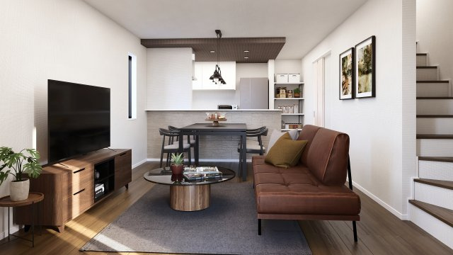 狭山市　水野　新築2棟の居間・リビング|イメージ図です