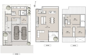 【参考プラン】 | LDK44帖以上+全居室8帖以上+車庫2台付3LDK参考プラン（建物面積239.95平米）