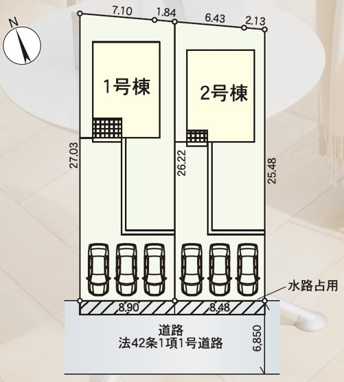 【区画図】 | 【新築分譲住宅　～クレイドルガーデン～】 山形市江南　第24　☆全2棟☆ | 全2棟の分譲住宅です♪