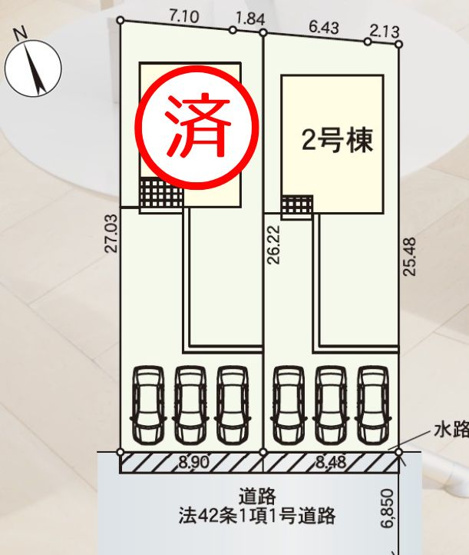 【区画図】 | 【新築分譲住宅　～クレイドルガーデン～】 山形市江南　第24　☆全2棟☆ | 全2棟の分譲住宅です♪