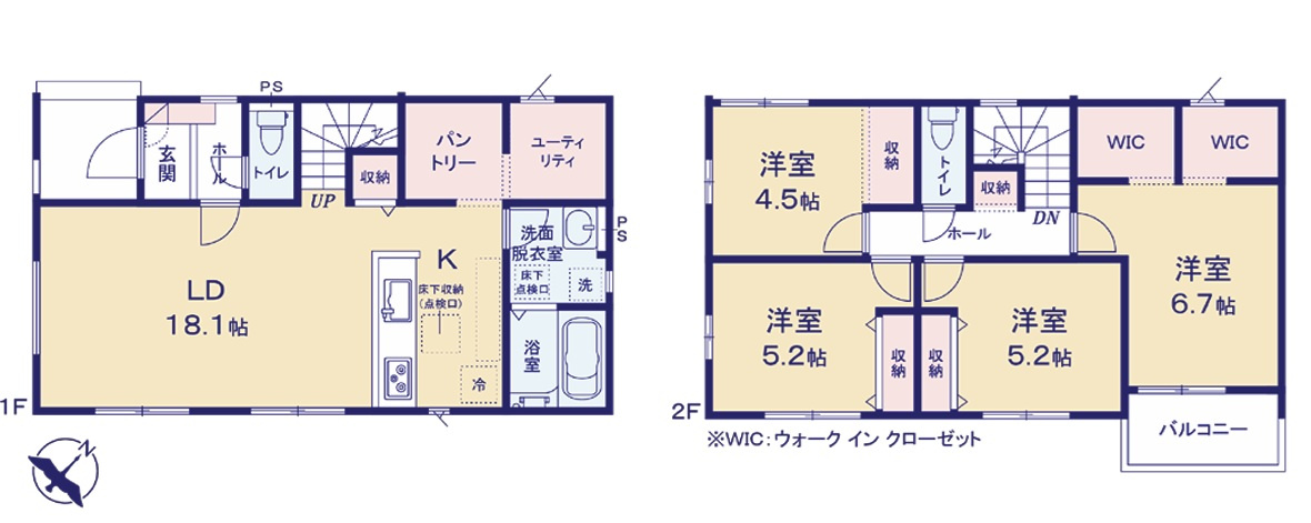 アーバンスタイル所沢市三ヶ島１期　全１棟の間取り