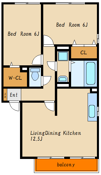 フォレスト枝吉B棟の間取り