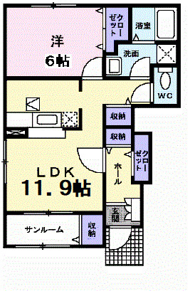 プロムナードＦ　Ⅰ棟の間取り