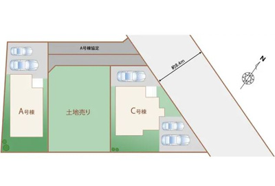 【区画図】 | 三島市萩 新築一戸建て A号棟 | A号棟の区画図です