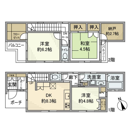【間取り】 | 船橋戸建-船橋6丁目-