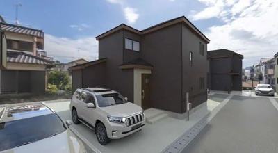 【外観パース】 | 静岡市駿河区向敷地4丁目 14期 新築一戸建て D号棟 | 外観パースです