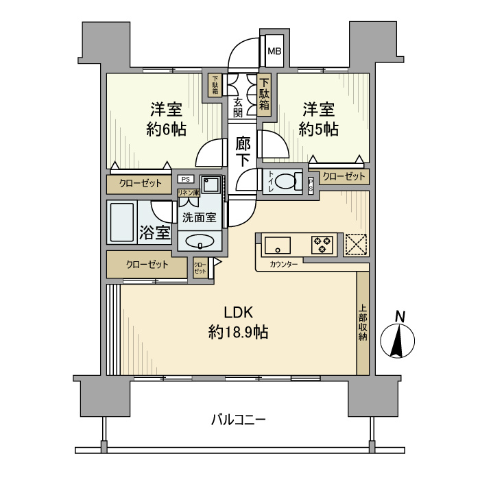 レーベンリヴァーレ　リバー・スイートの間取り